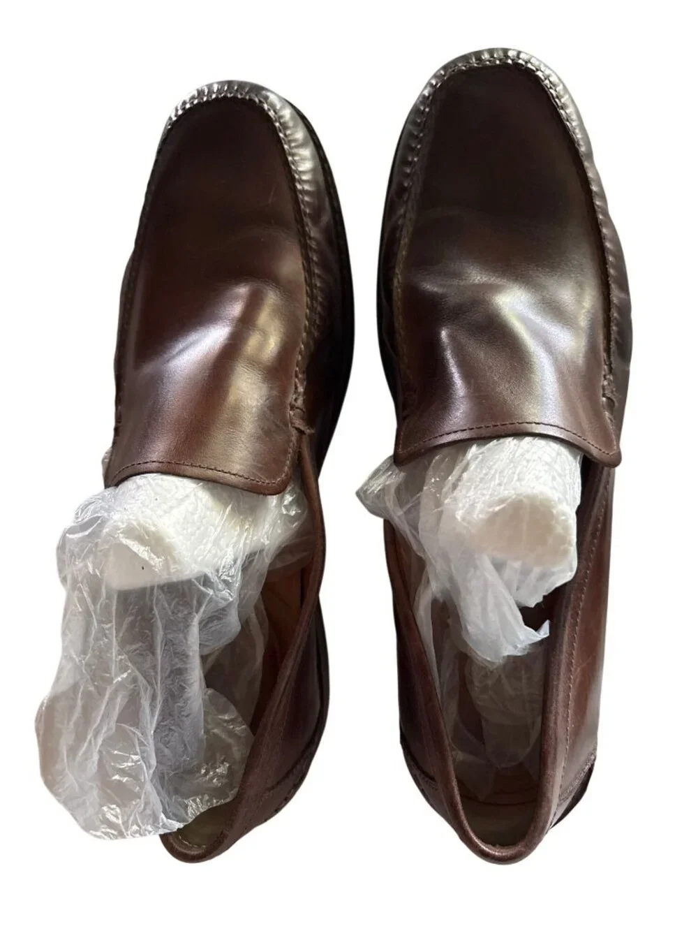 Johnston & Murphy Mens 11M Brown Leather Slip-On Loafers With Vibram Sole Brazil